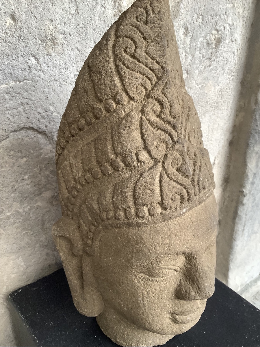 Scultura in pietra grigia Birmania Ep 800-photo-1