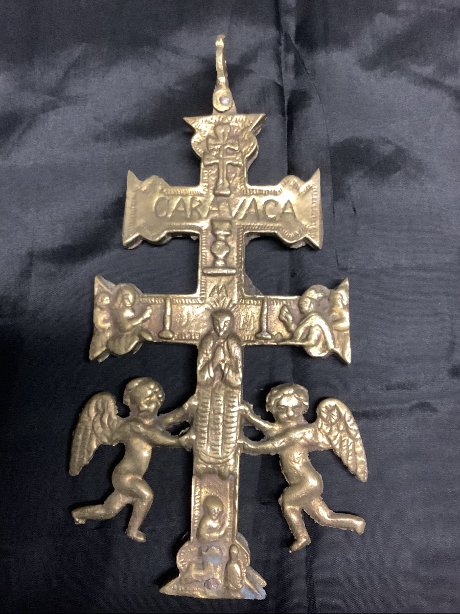 Croce in bronzo con angeli e personaggi Ep 800-photo-4
