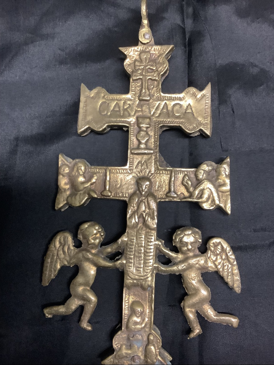 Croce in bronzo con angeli e personaggi Ep 800-photo-1