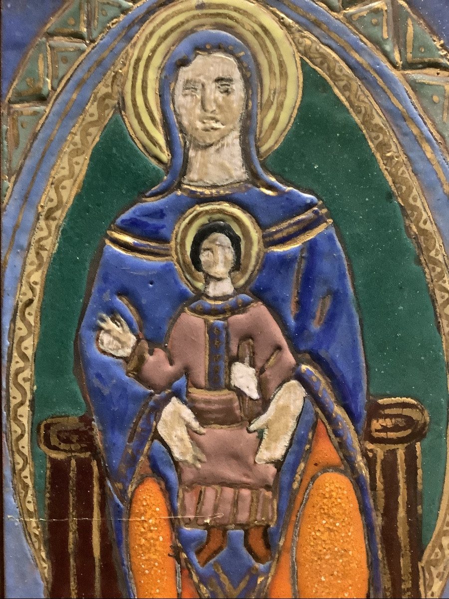 Coppia di ceramiche con smalti e oro Ep XX secolo-photo-3