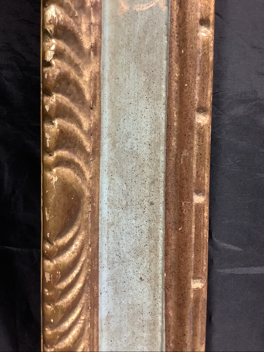 Cornice in legno intagliata  laccata e dorata co motivi Ep XX secolo-photo-4