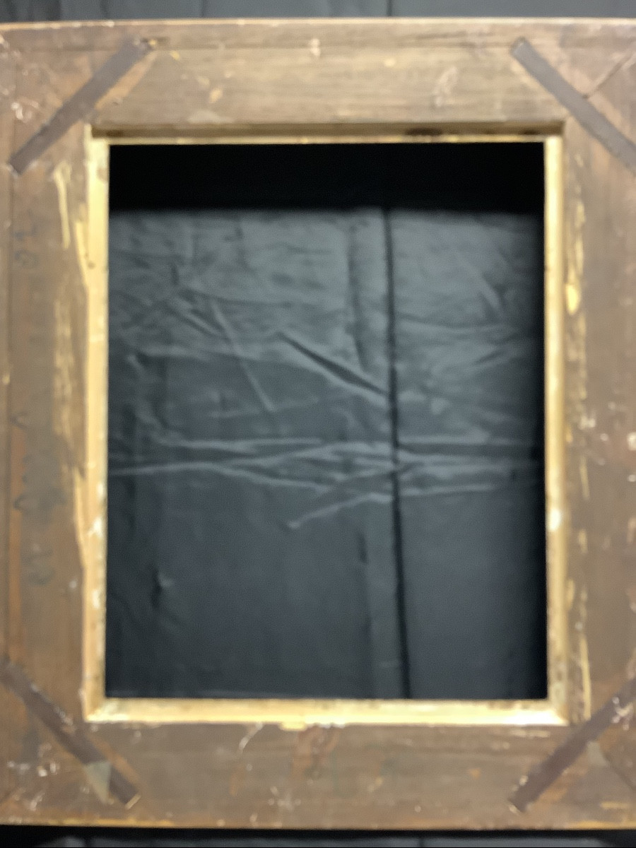 Cornice in legno intagliata  laccata e dorata co motivi Ep XX secolo-photo-2