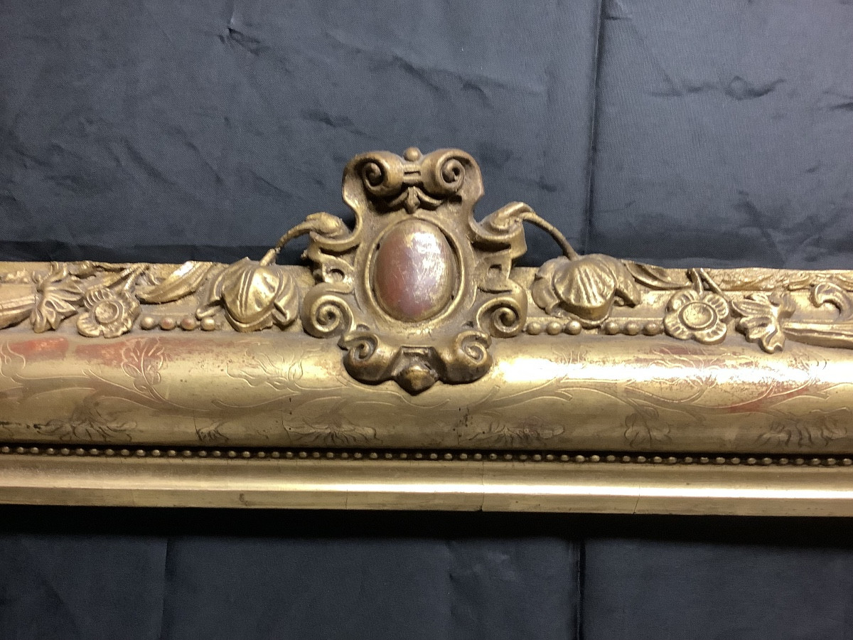 Cornice in legno dorato con cimasa Ep 800-photo-2