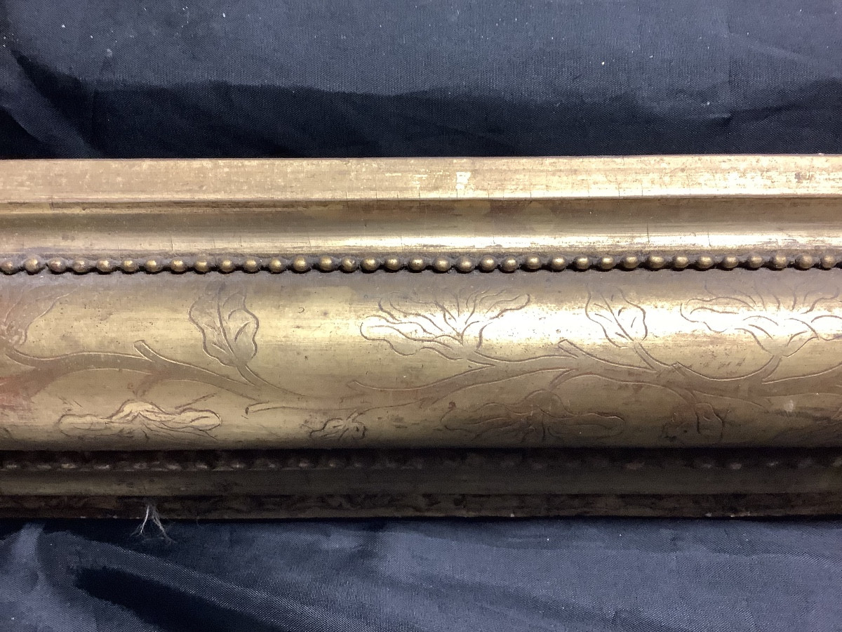 Cornice in legno dorato con cimasa Ep 800-photo-4