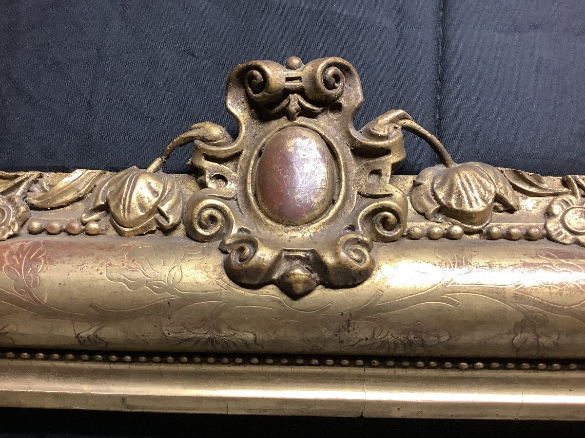 Cornice in legno dorato con cimasa Ep 800-photo-3