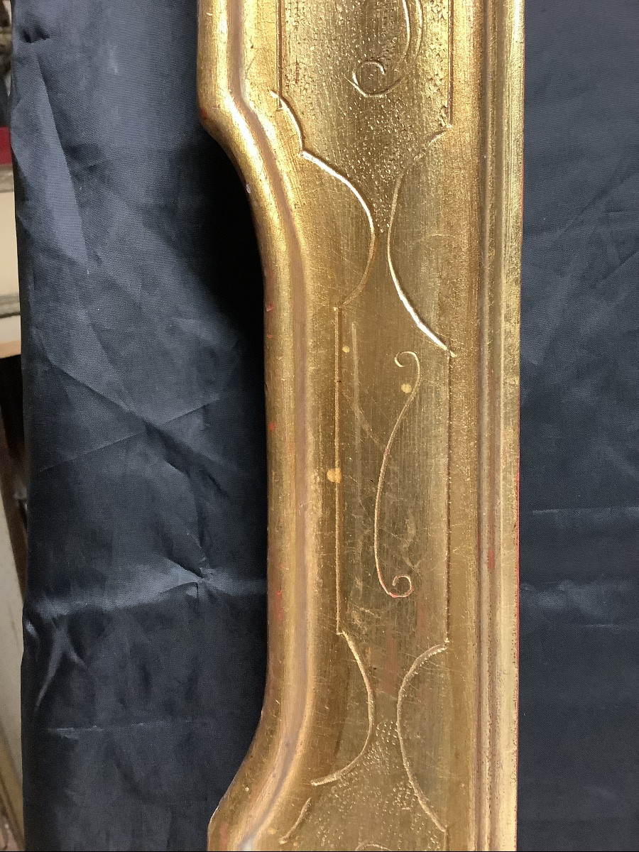 Cornice  in legno dorato con incisioni Ep XX secolo-photo-2