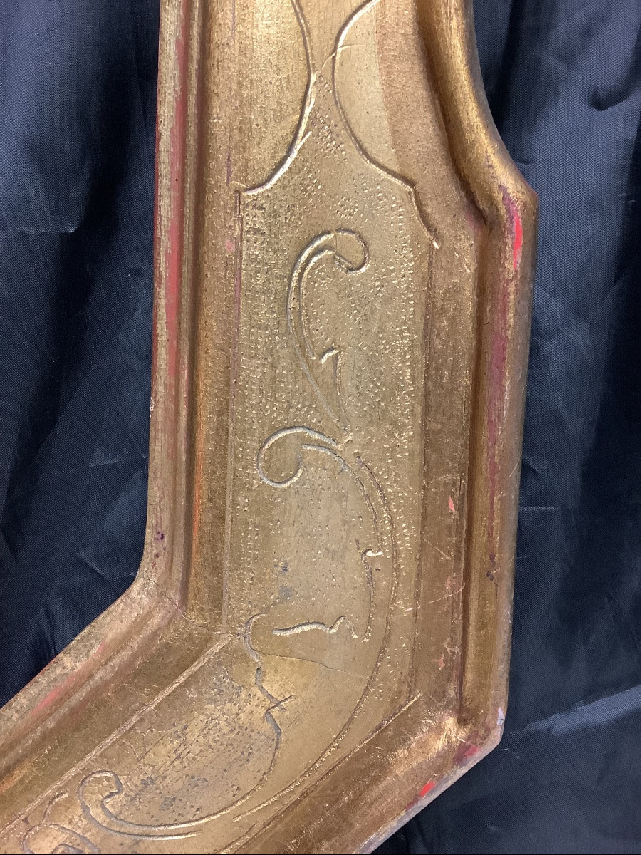 Cornice  in legno dorato con incisioni Ep XX secolo-photo-4
