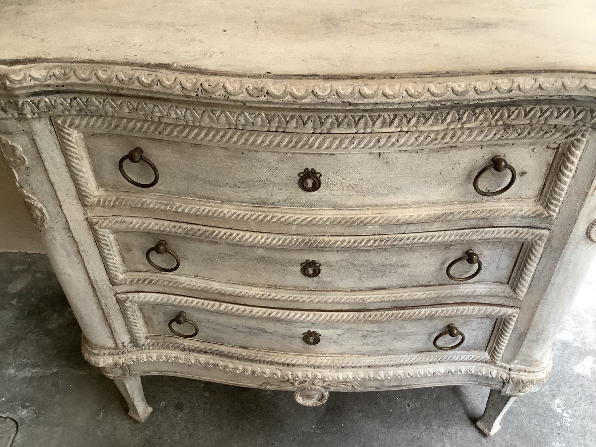 Piccolo cassettoncino tre cassetti in legno massiccio Ep fine 800 Francia-photo-2