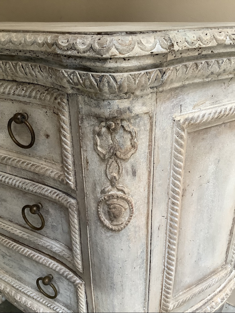 Piccolo cassettoncino tre cassetti in legno massiccio Ep fine 800 Francia-photo-4