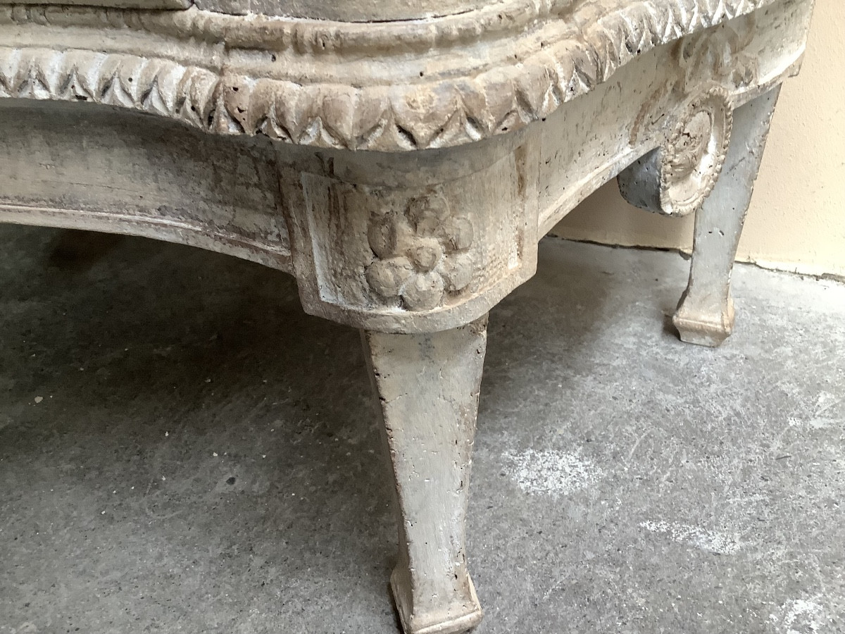 Piccolo cassettoncino tre cassetti in legno massiccio Ep fine 800 Francia-photo-3