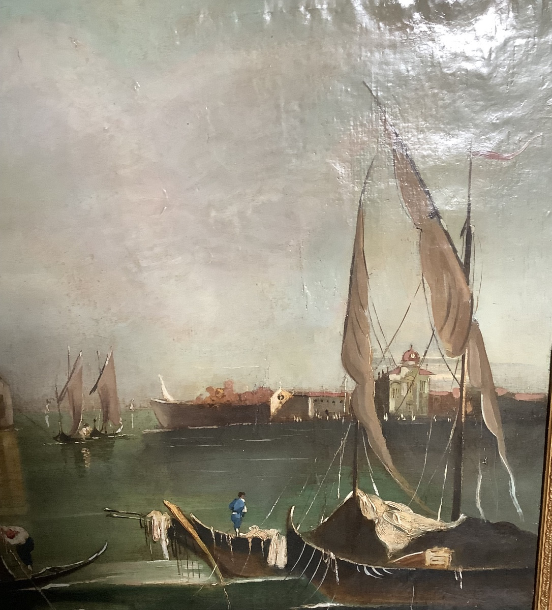 Olio su tela veduta di Venezia chiesa di S Giorgio di Artur Ressel Ep 1896- 1966-photo-2