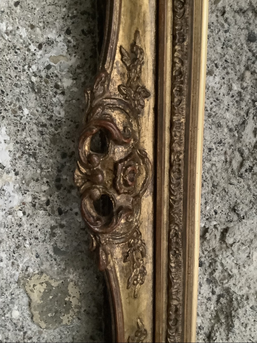 Cornice in  legno dorato con motivi floreali Ep 800-photo-4