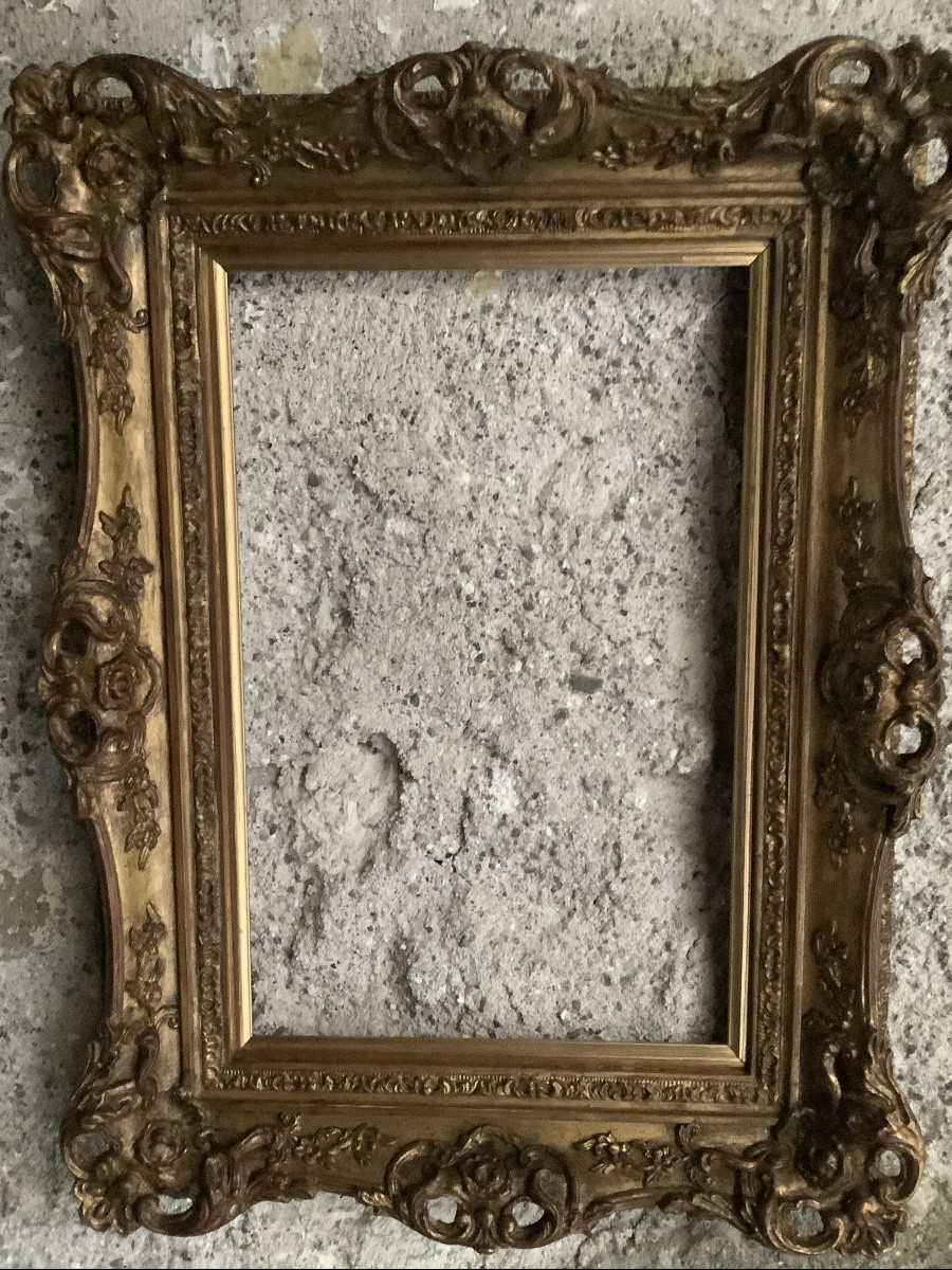 Cornice in  legno dorato con motivi floreali Ep 800-photo-5