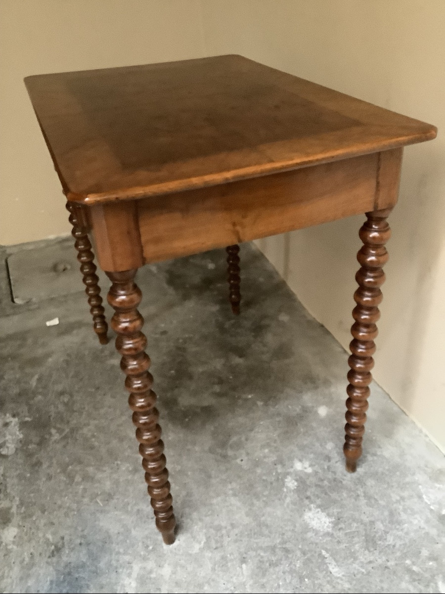 Tavolino in noce con gambe a rocchetto Ep 800-photo-3