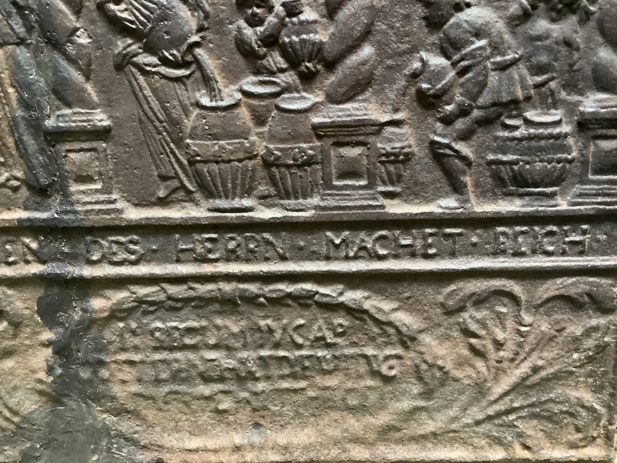 Piastra in ghisa  raffigurante il miracolo dell ‘olio del profeta Eliseo Ep 700-photo-3