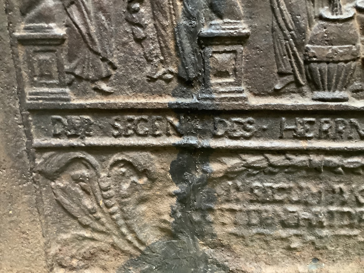 Piastra in ghisa  raffigurante il miracolo dell ‘olio del profeta Eliseo Ep 700-photo-1