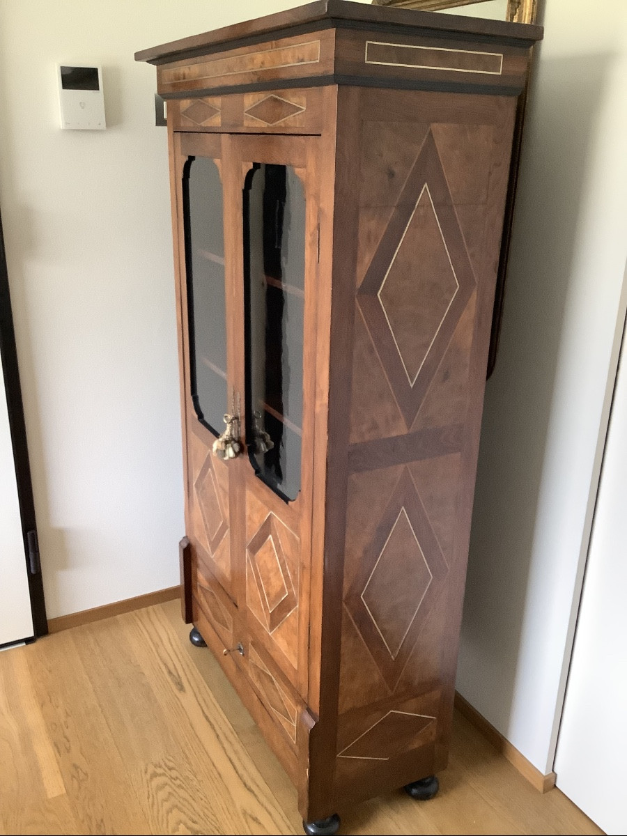 Piccola vetrina in legno di noce e palissandro Ep 800-photo-3