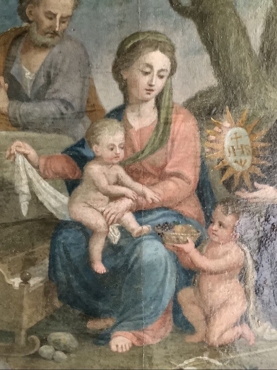 Olio su tela Sacra Famiglia Ep inizio 700-photo-2