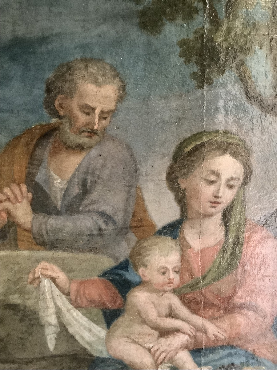 Olio su tela Sacra Famiglia Ep inizio 700-photo-3