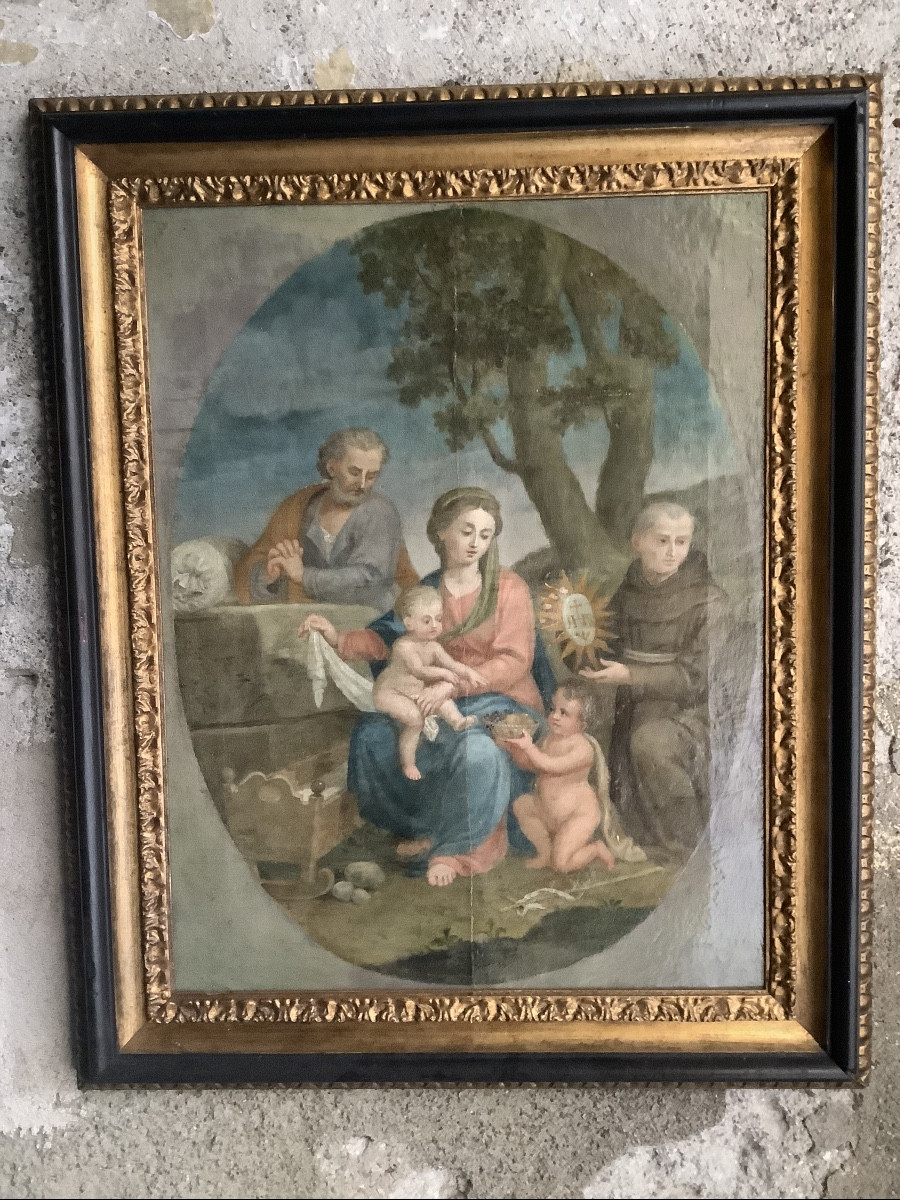 Olio su tela Sacra Famiglia Ep inizio 700-photo-1