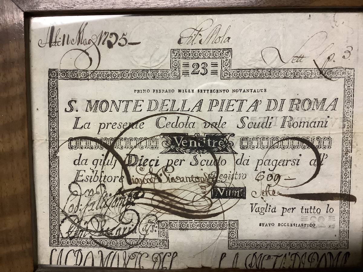 Quattro cedole Banco di Roma e Santo Monte Ep 1750-photo-3