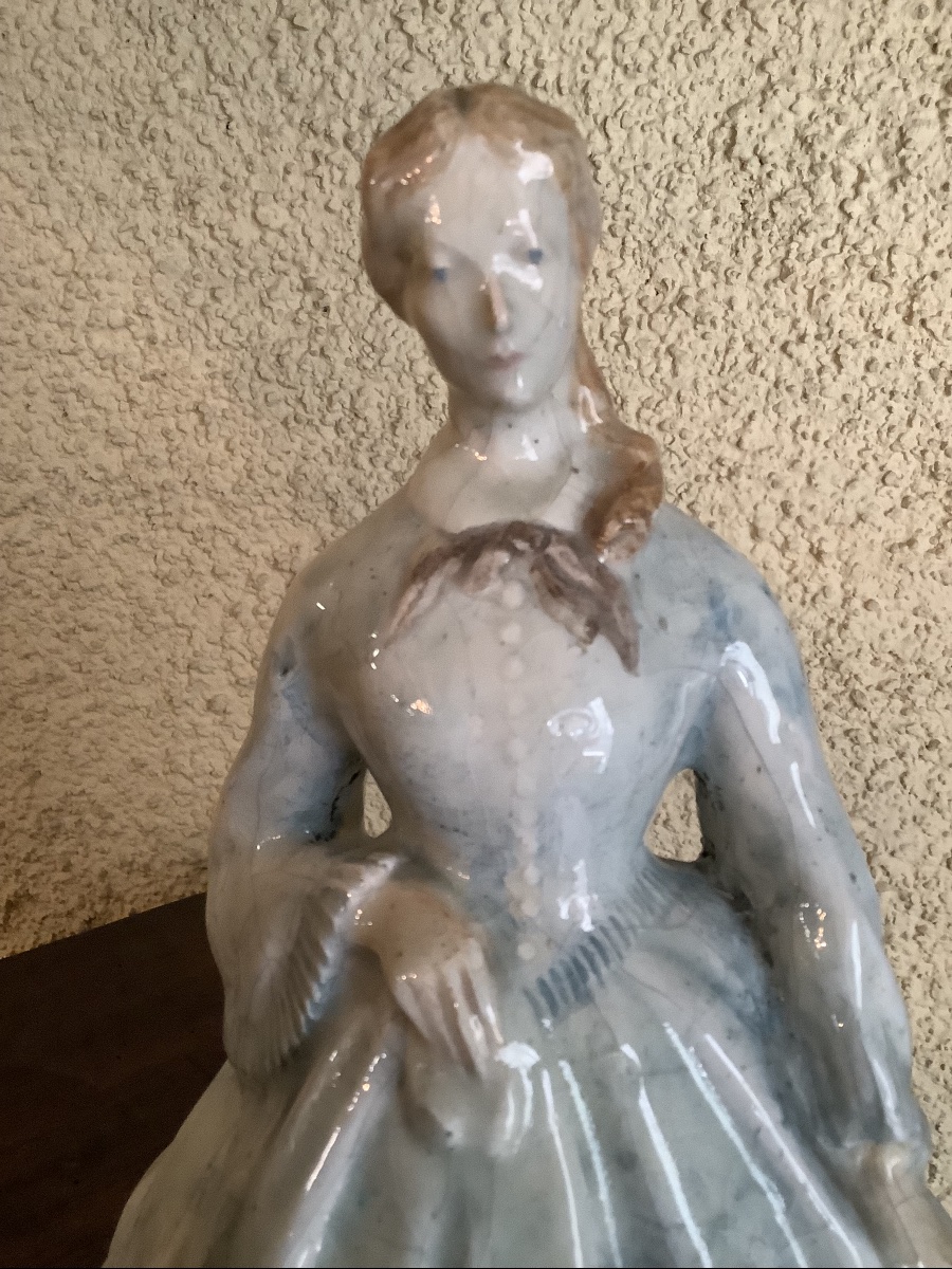 Dama in ceramica francese firmata Lachenal 1925-photo-4