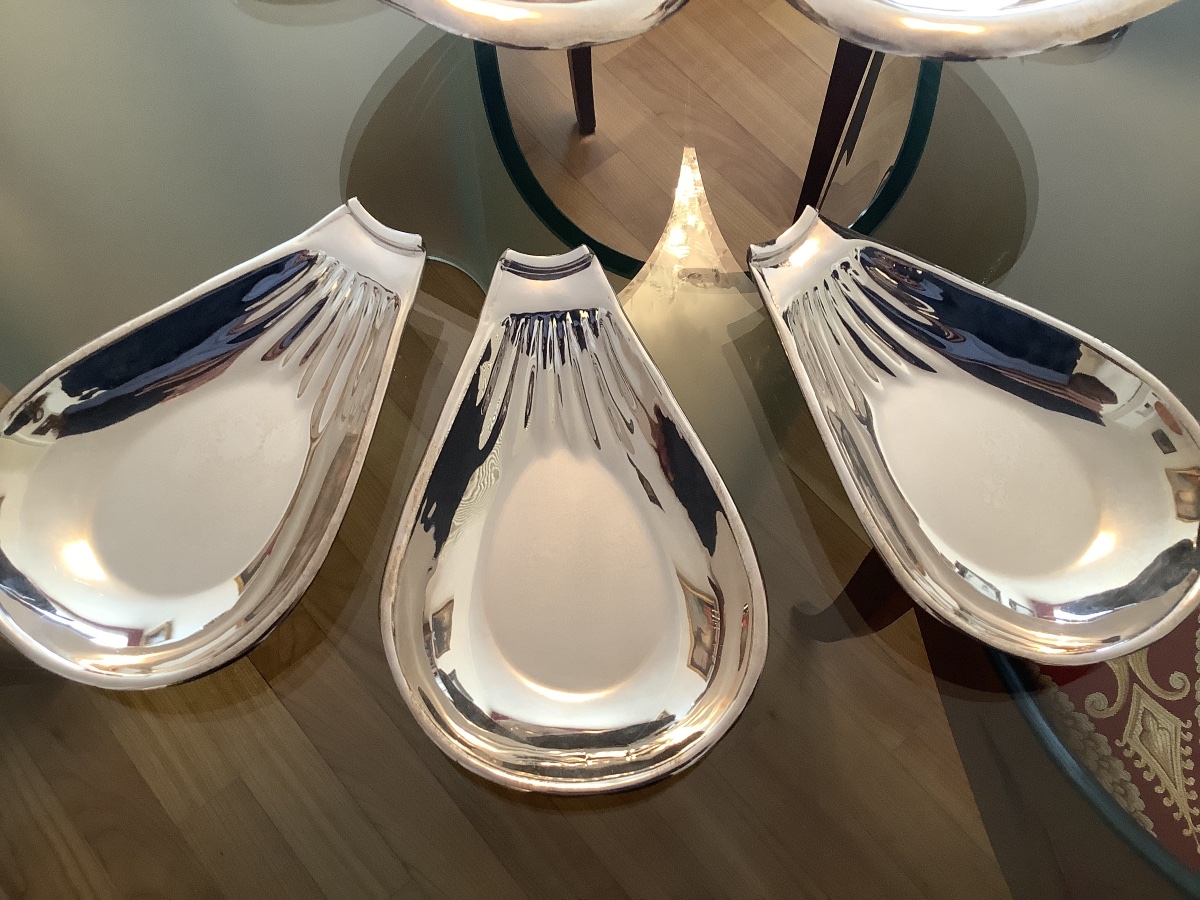 Centro tavola in argento fiore di loto in argento Broggi Milano-photo-3