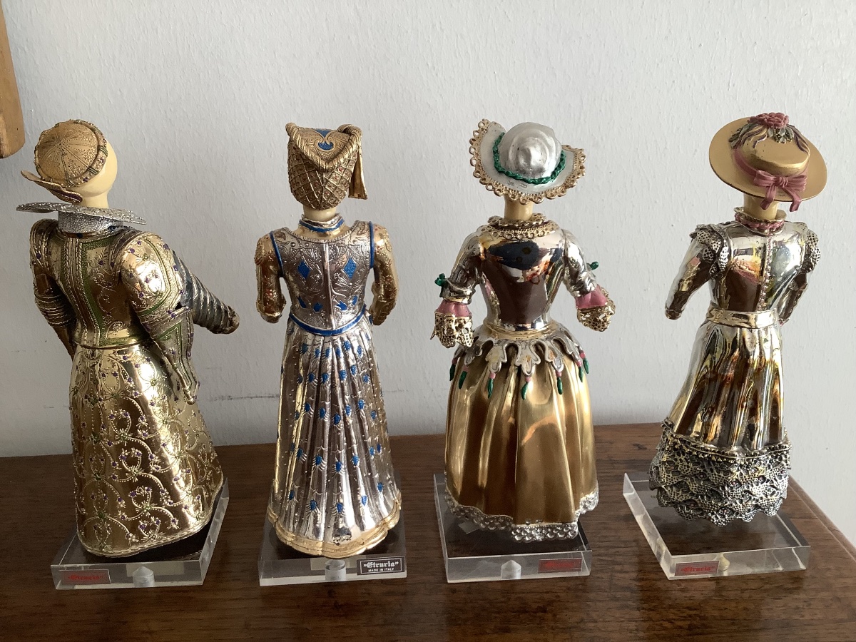 Quattro sculture in argento e oro storia della moda antica  Ep XX  secolo Italia-photo-2