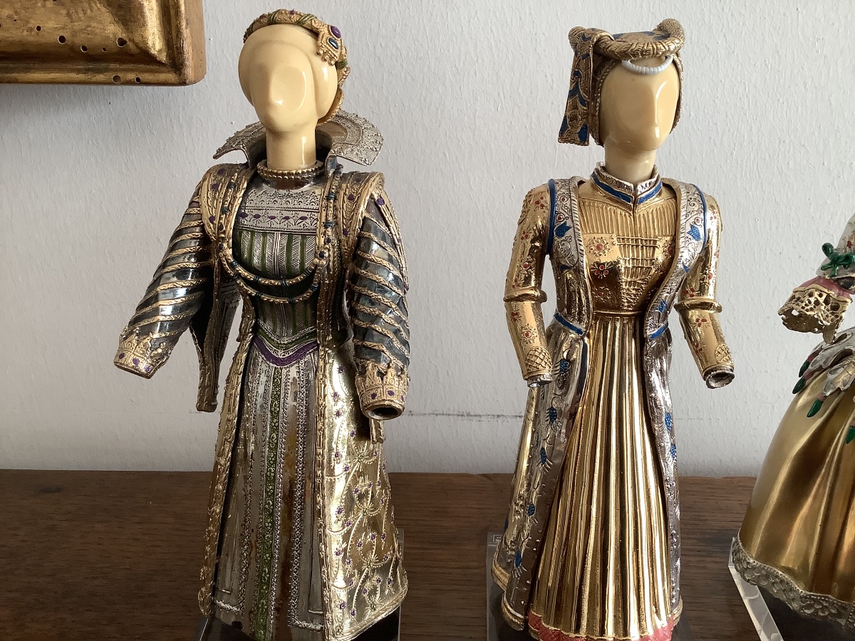 Quattro sculture in argento e oro storia della moda antica  Ep XX  secolo Italia-photo-1
