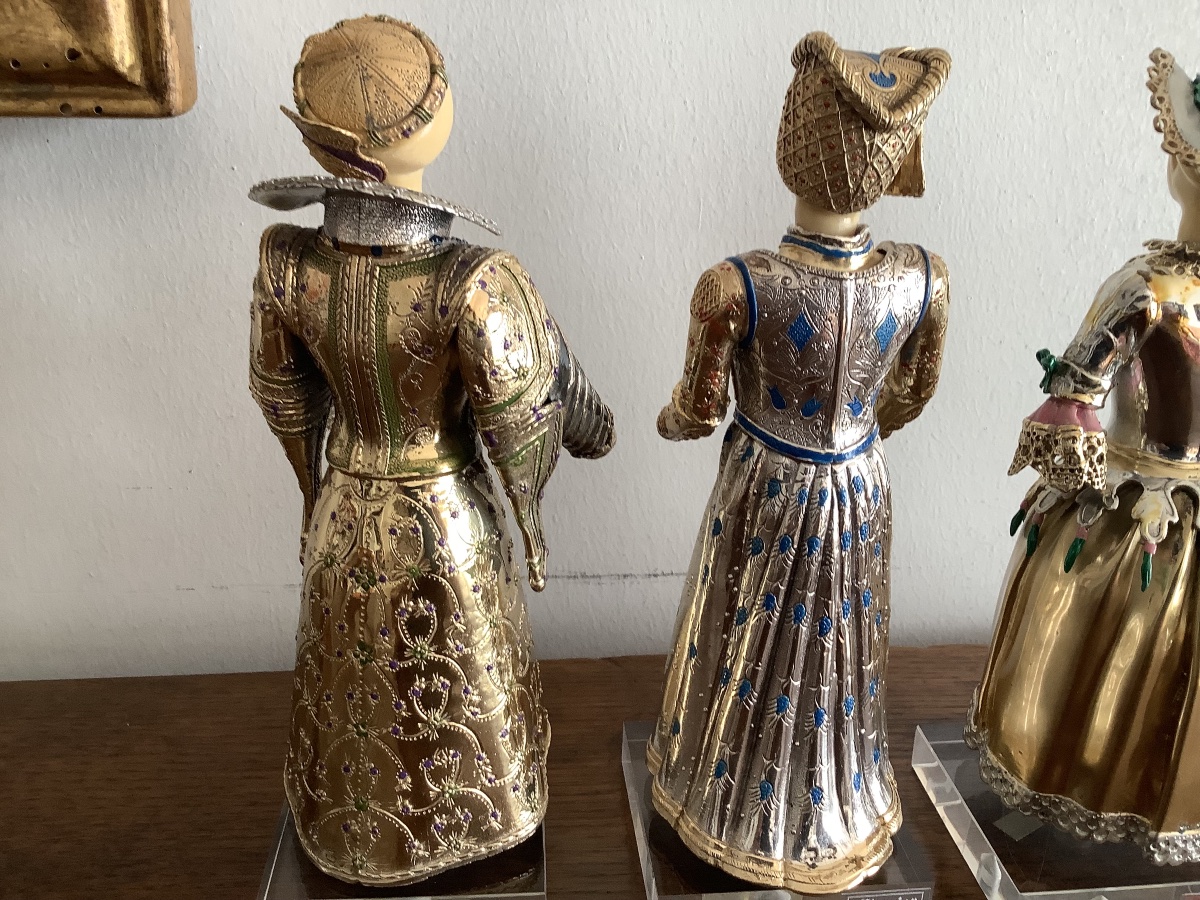 Quattro sculture in argento e oro storia della moda antica  Ep XX  secolo Italia-photo-2