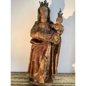 Scultura in legno madonna con bambino Ep 600