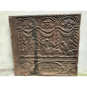 Piastra in ghisa  raffigurante il miracolo dell ‘olio del profeta Eliseo Ep 700