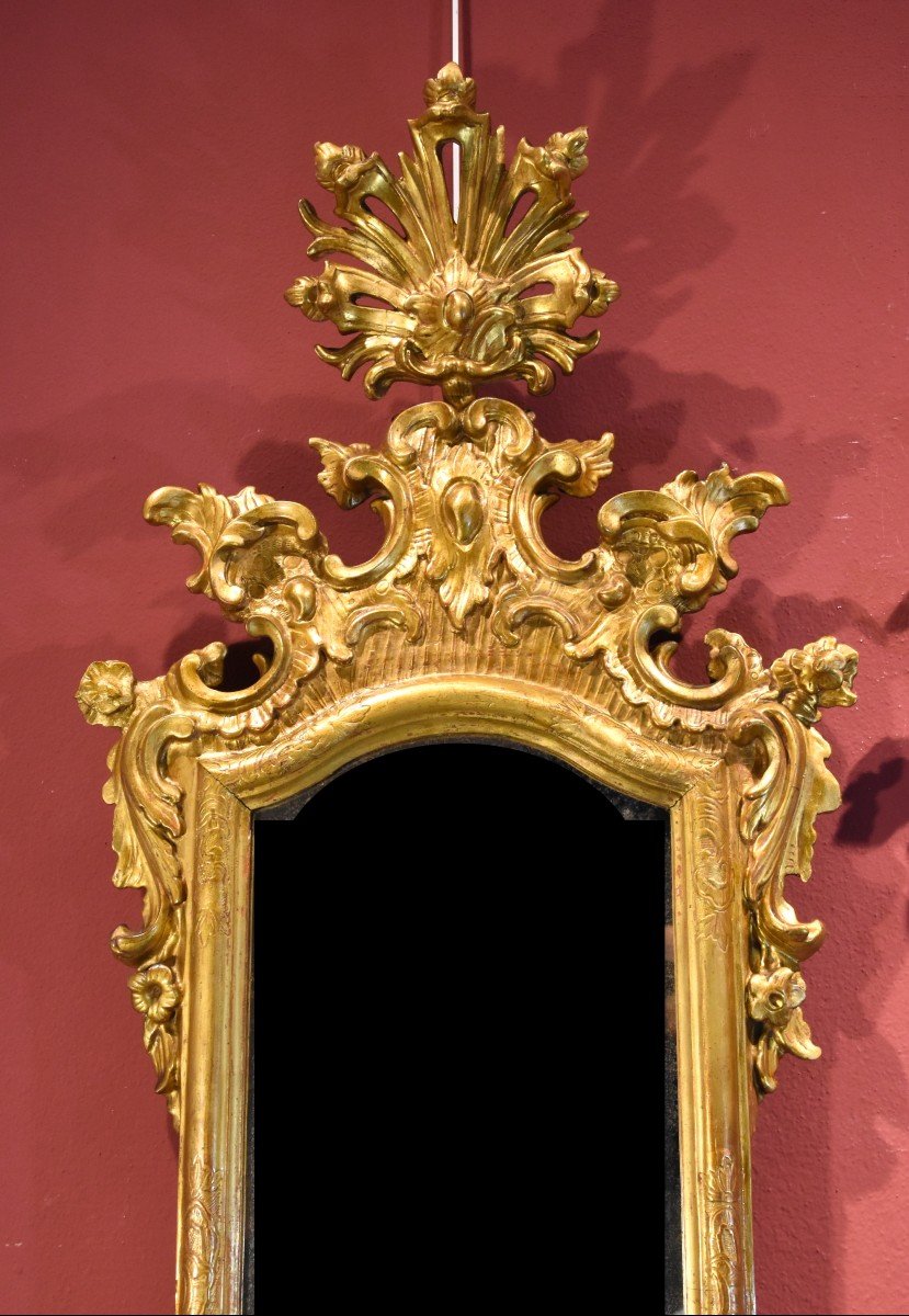 Coppia di grandi specchiere, Venezia Settecento (h.130 cm.)-photo-3