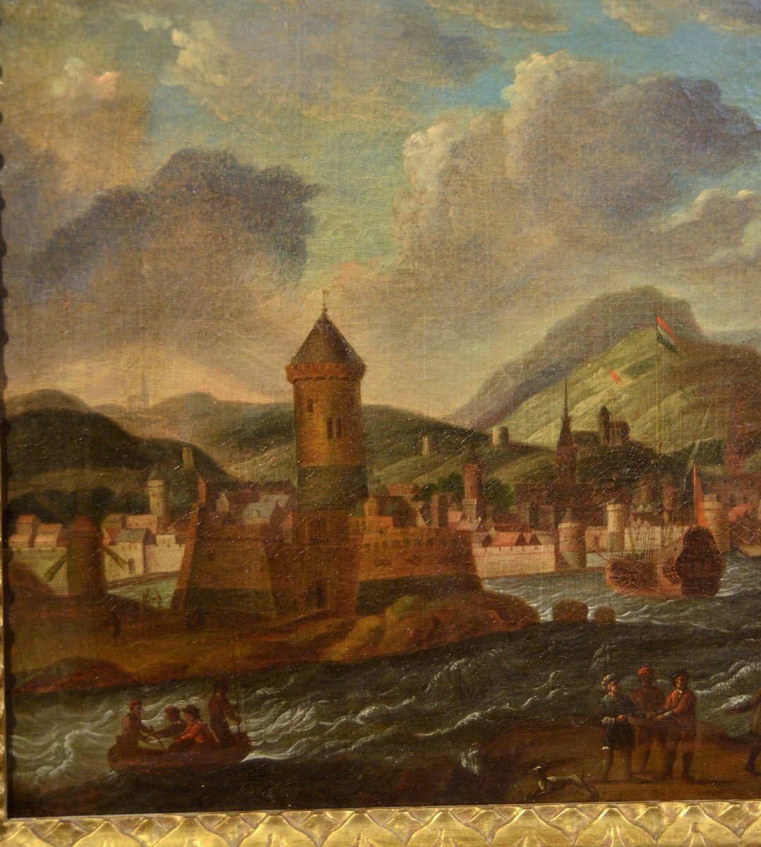 Coppia di vedute costiere, Cerchia di Peter Van de Velde (Anversa 1634 -1714)-photo-5