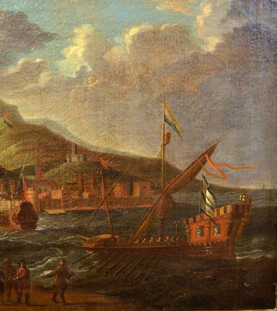 Coppia di vedute costiere, Cerchia di Peter Van de Velde (Anversa 1634 -1714)-photo-6
