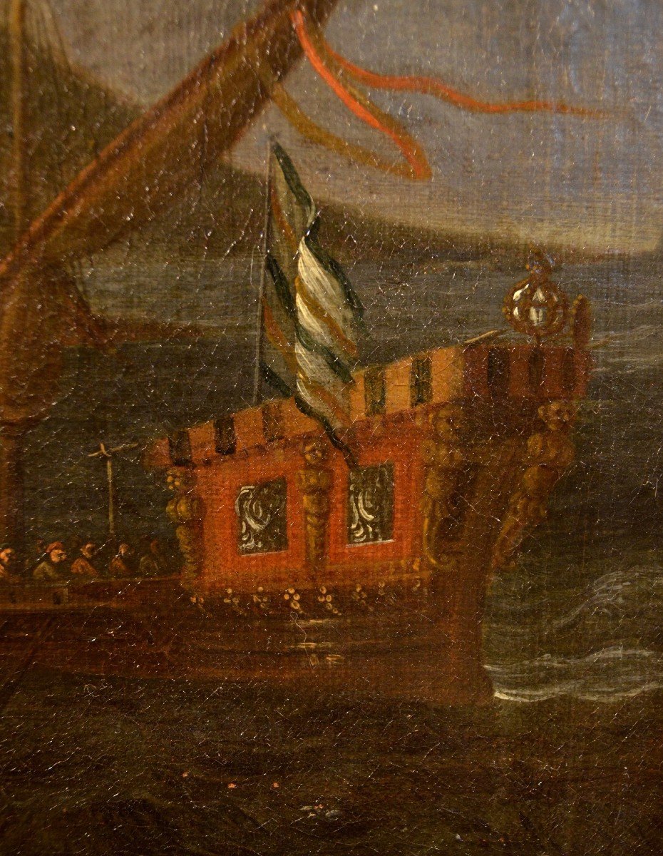 Coppia di vedute costiere, Cerchia di Peter Van de Velde (Anversa 1634 -1714)-photo-7