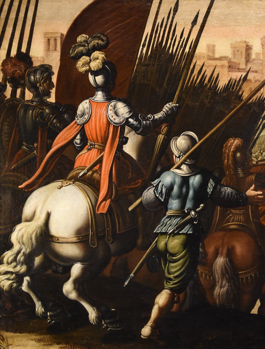Antonio Tempesta (Firenze 1555 - Roma 1630), Scena di battaglia con castello sullo sfondo-photo-3