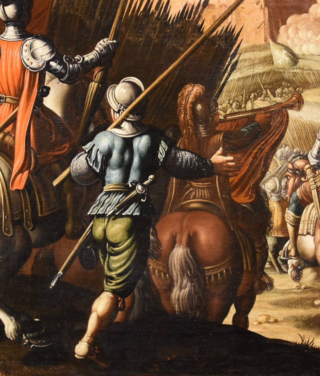 Antonio Tempesta (Firenze 1555 - Roma 1630), Scena di battaglia con castello sullo sfondo-photo-4