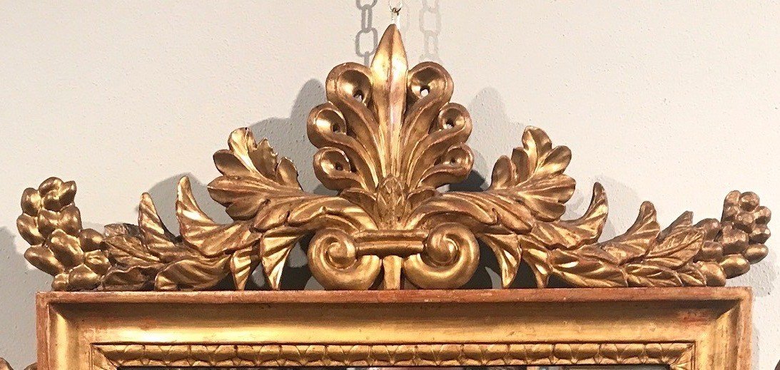 Specchiera-cartagloria neoclassica dorata, Seconda metà del '700-photo-4