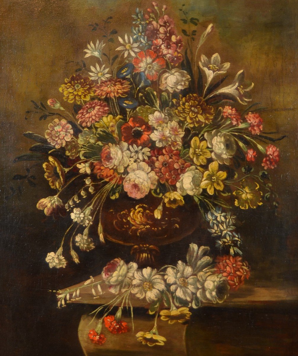 Natura morta con vaso di fiori, Scuola italiana del XIX secolo-photo-2