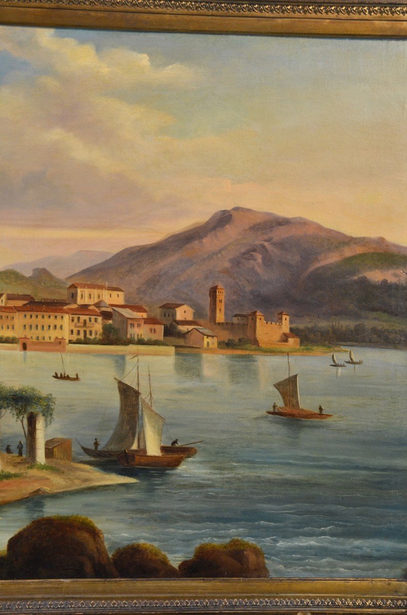 Veduta di Riva del Garda, Pittore vedutista italiano dell'Ottocento-photo-4