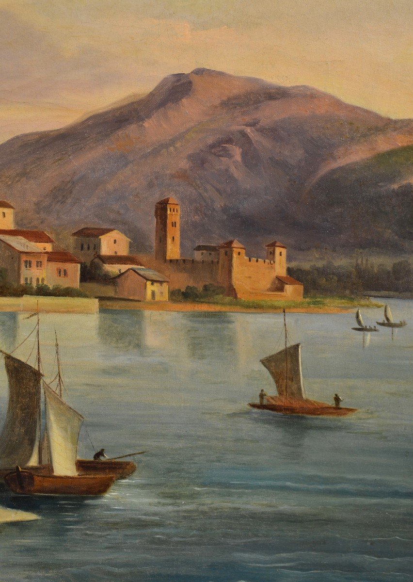 Veduta di Riva del Garda, Pittore vedutista italiano dell'Ottocento-photo-6
