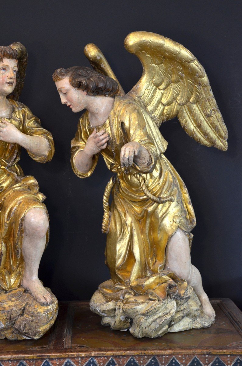 Grandi angeli alati Barocchi, Gian Lorenzo Bernini (1598-1680) cerchia di  (h. 88 cm) -photo-2