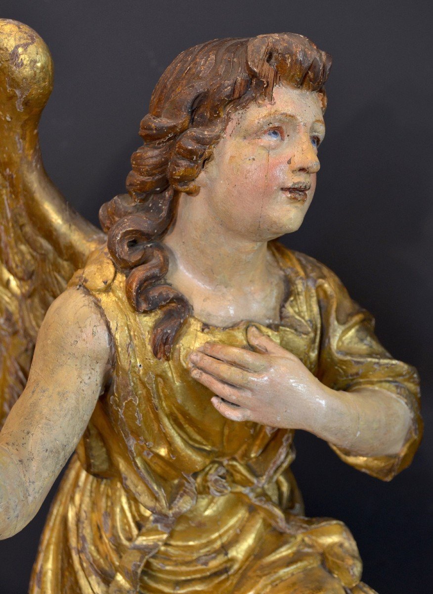 Grandi angeli alati Barocchi, Gian Lorenzo Bernini (1598-1680) cerchia di  (h. 88 cm) -photo-2