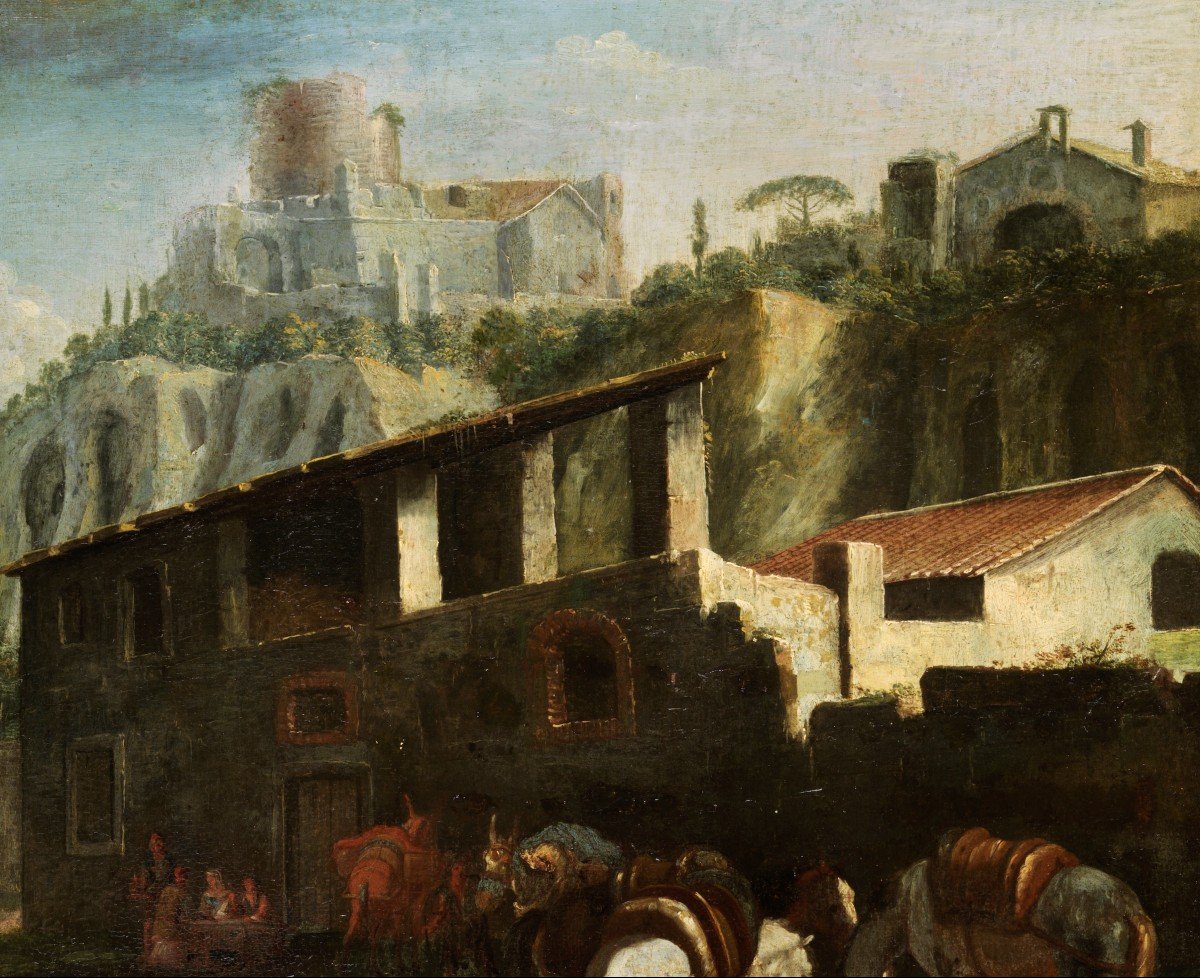 Pieter van Bloemen (Anversa 1674-1720) , Veduta di Roma presso il Palatino-photo-4