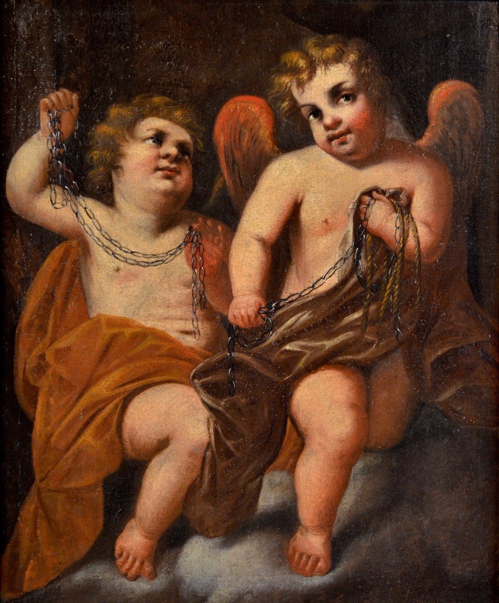 Coppia di putti alati, Giovanni Battista Merano (Genova, 1632 - Piacenza, 1698)-photo-2