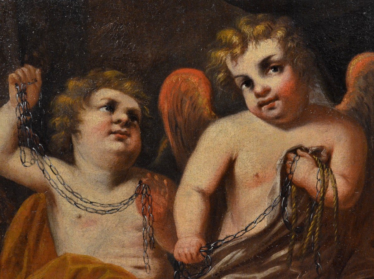 Coppia di putti alati, Giovanni Battista Merano (Genova, 1632 - Piacenza, 1698)-photo-2
