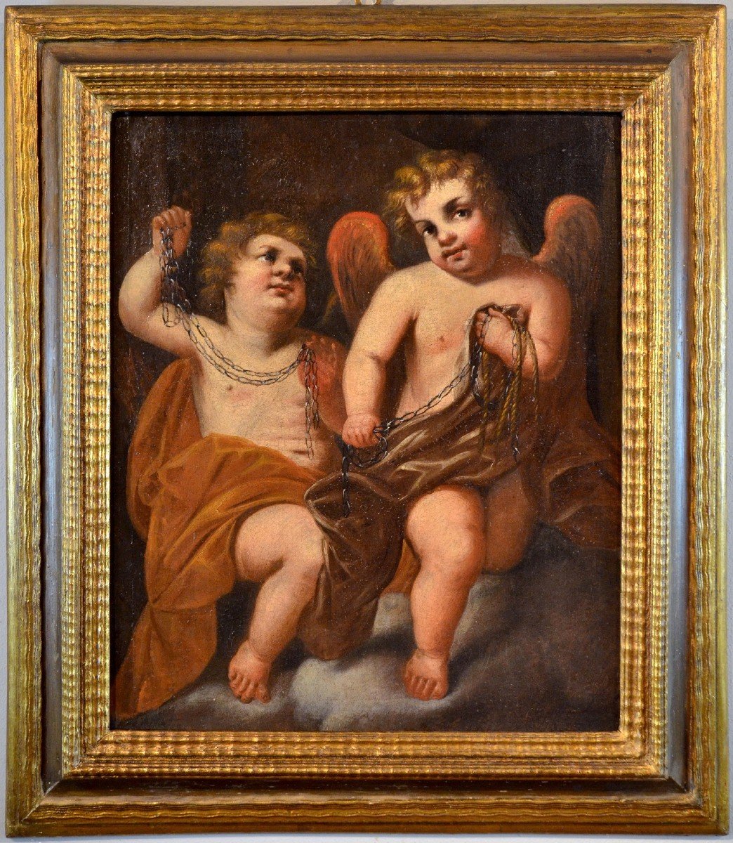 Coppia di putti alati, Giovanni Battista Merano (Genova, 1632 - Piacenza, 1698)
