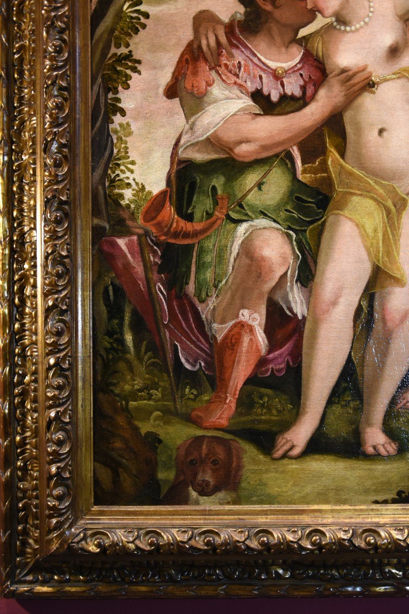 Idillio tra Venere e Adone con Cupido, Paolo Caliari detto il Veronese (1528 - 1588) cerchia-photo-6