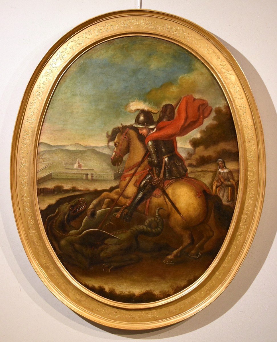 San Giorgio sconfigge il Drago, Raffaello Sanzio (Urbino, 1483 – Roma, 1520) Seguace di